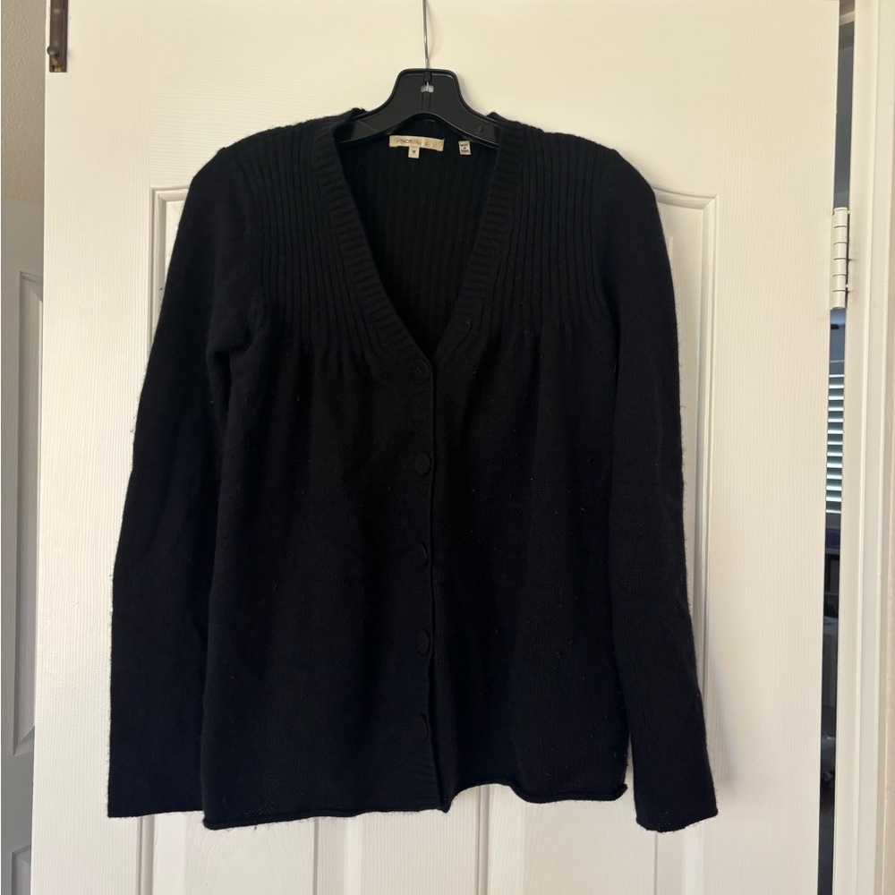 Classic Black Vince Women's Cashmere Cardigan